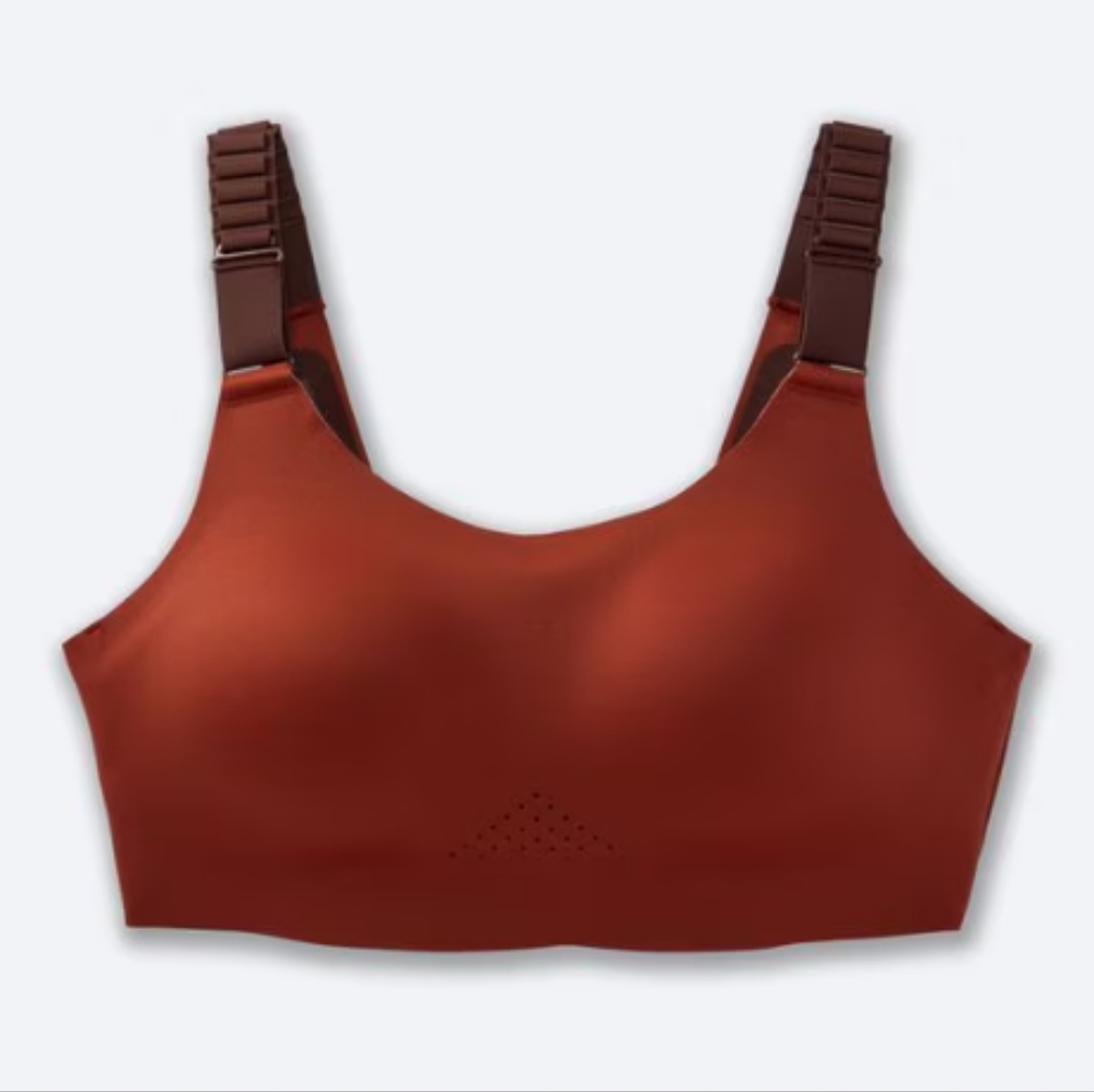 🆕 Brooks Dare Scoopback Run Bra 2.0 Copper/Run Raisin/Ice Blue 34 C/D